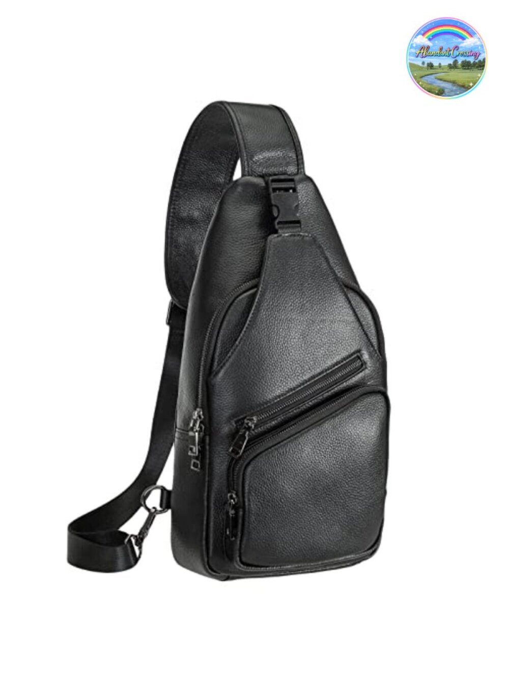 Genuine Italian Leather Sling Backpack Waterproof Anti-Theft Crossbody Daypack